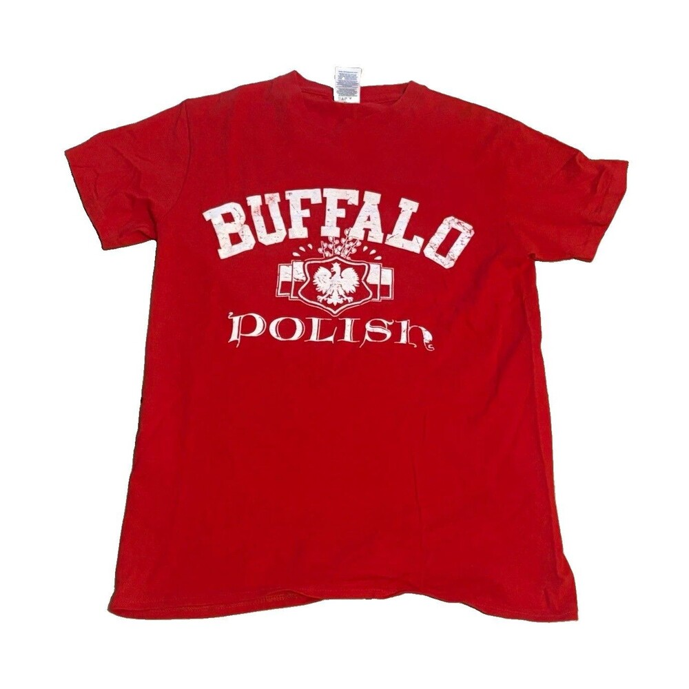 Buffalo Polish Heritage T Shirt Delta Pro Weight Eagle Graphic Red Men's Small S